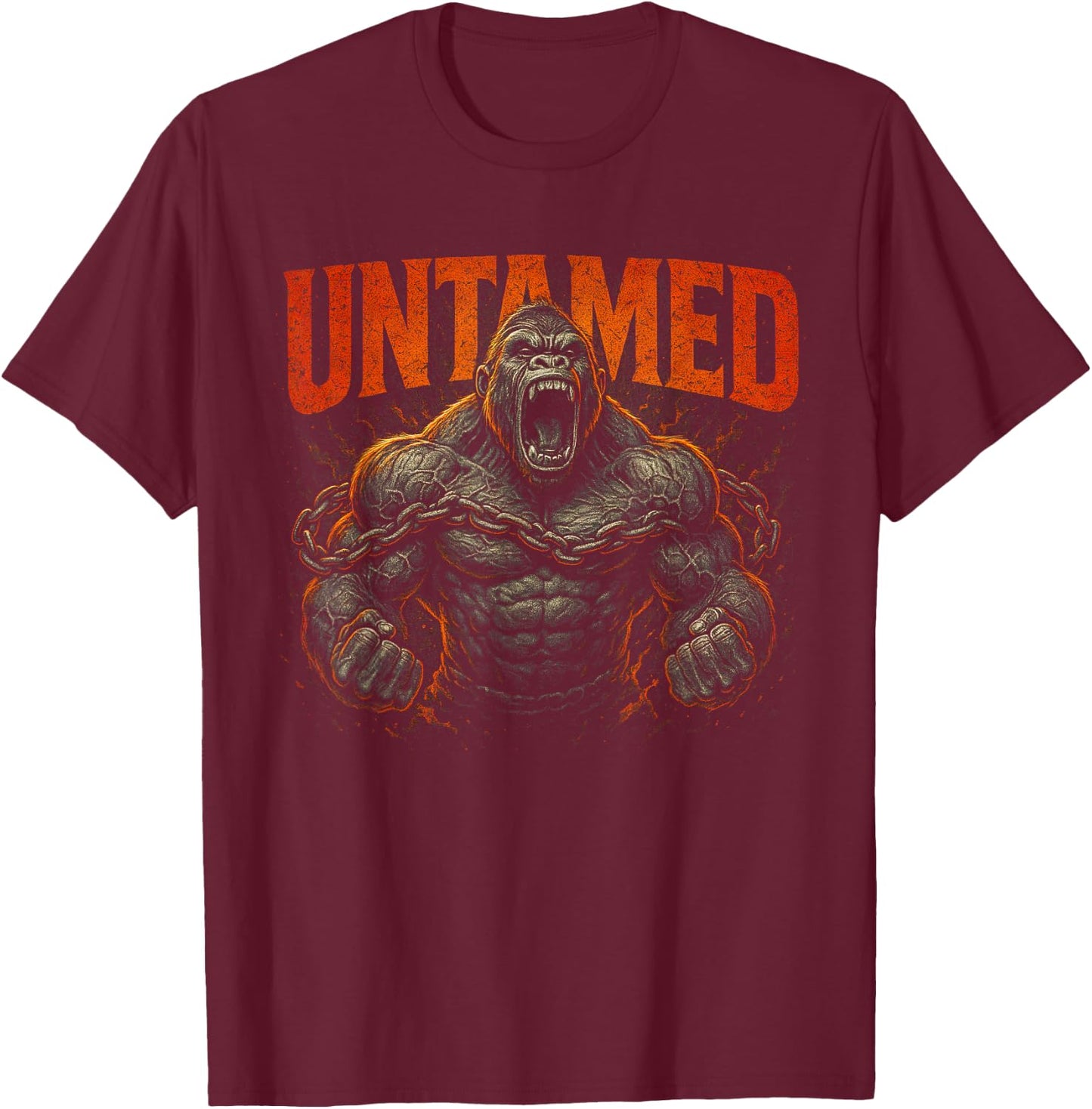 Gorilla Monkey Gym Wear Bodybuilding Fitness Workout T-Shirt - T-Shirt | Maroon