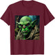 Grußliger grüner Goblin T-Shirt - T-Shirt | Maroon