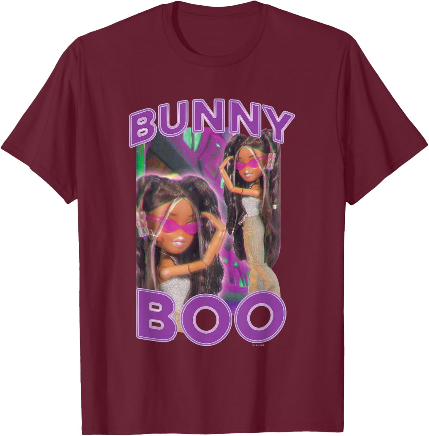 Bratz Bunny Boo Sasha Doll Sassy Portrait Vintage T-Shirt - T-Shirt | Maroon