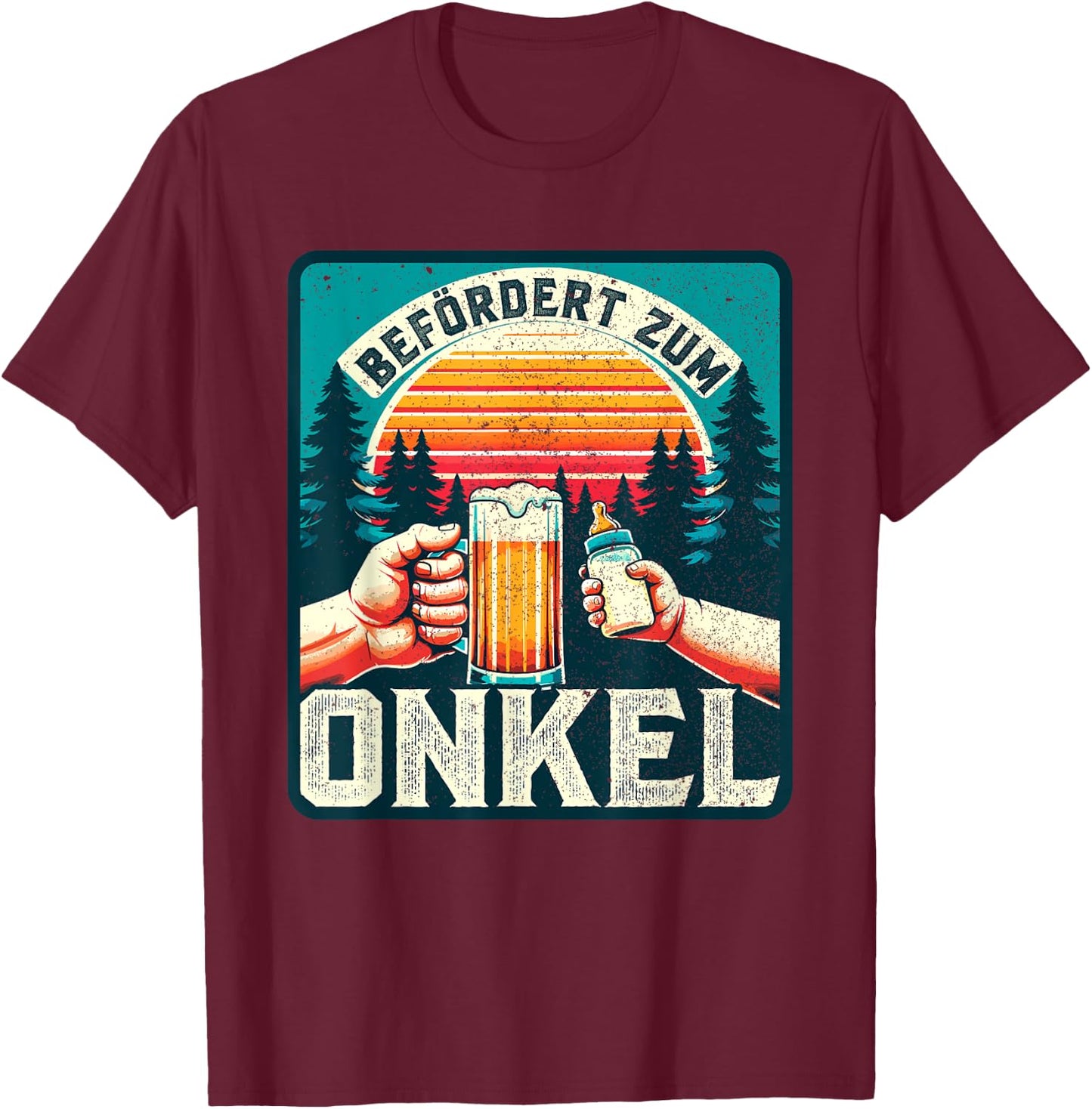 Werdender Onkel Bald Zukünftiger Onkel - Befördert zum Onkel T-Shirt - T-Shirt | Maroon