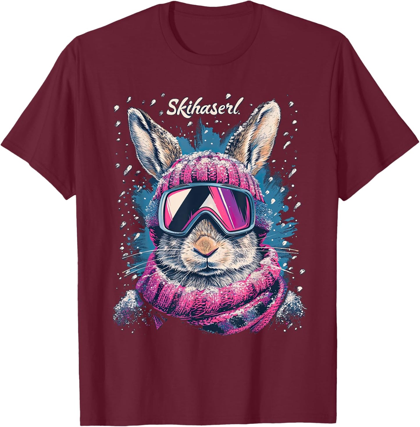 Skihaserl Apres Ski Haserl Skier Winter Women's , black T-Shirt - T-Shirt | Maroon