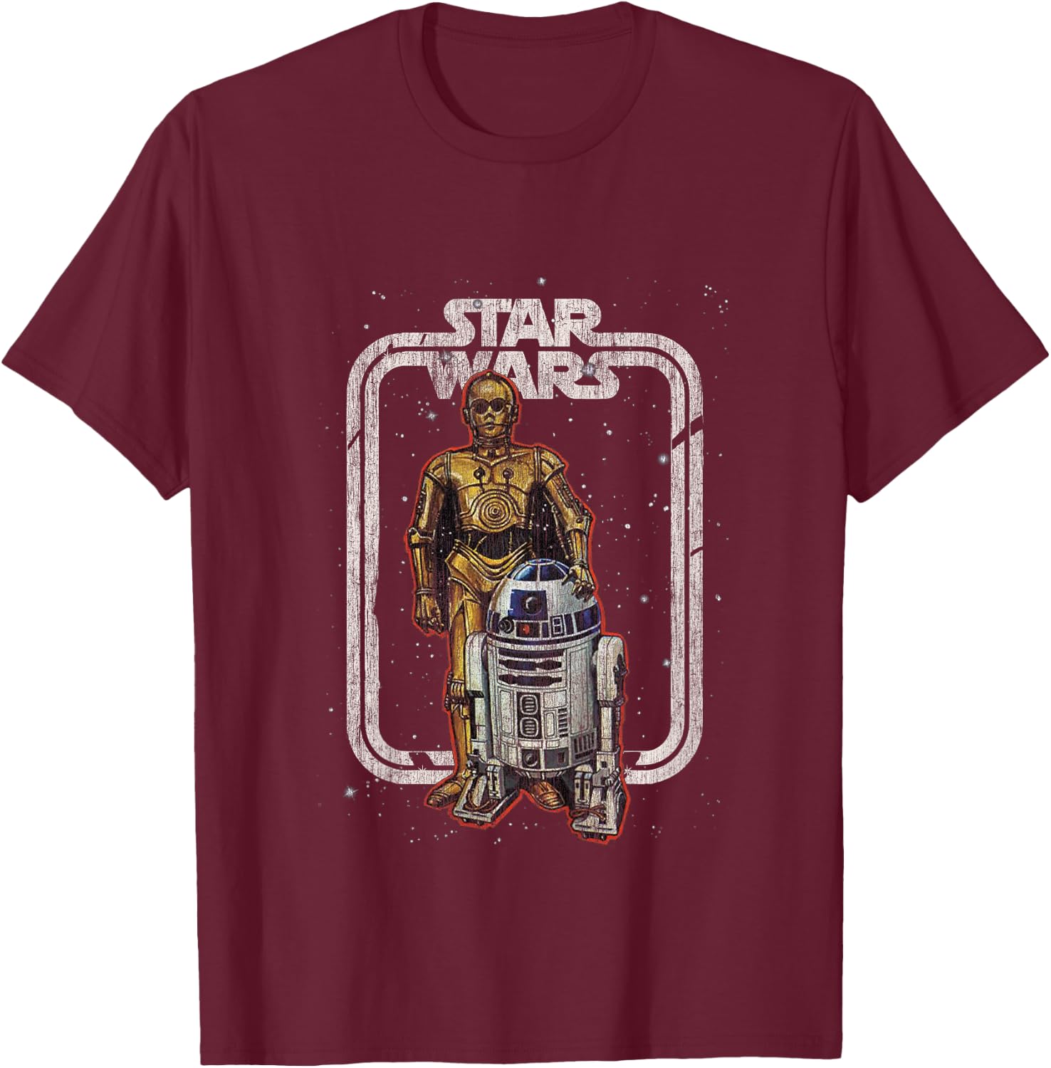 Children's Star Wars R2 D2 And C3PO Vintage , white, 2 T-Shirt - T-Shirt | Maroon