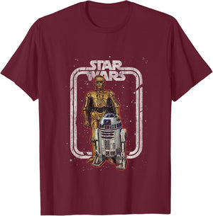 Children's Star Wars R2 D2 And C3PO Vintage , white, 2 T-Shirt - T-Shirt | Maroon