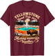 Vintage Yellowstone Road Trip 2026 Mountain Nature Gift T-Shirt - T-Shirt | Maroon