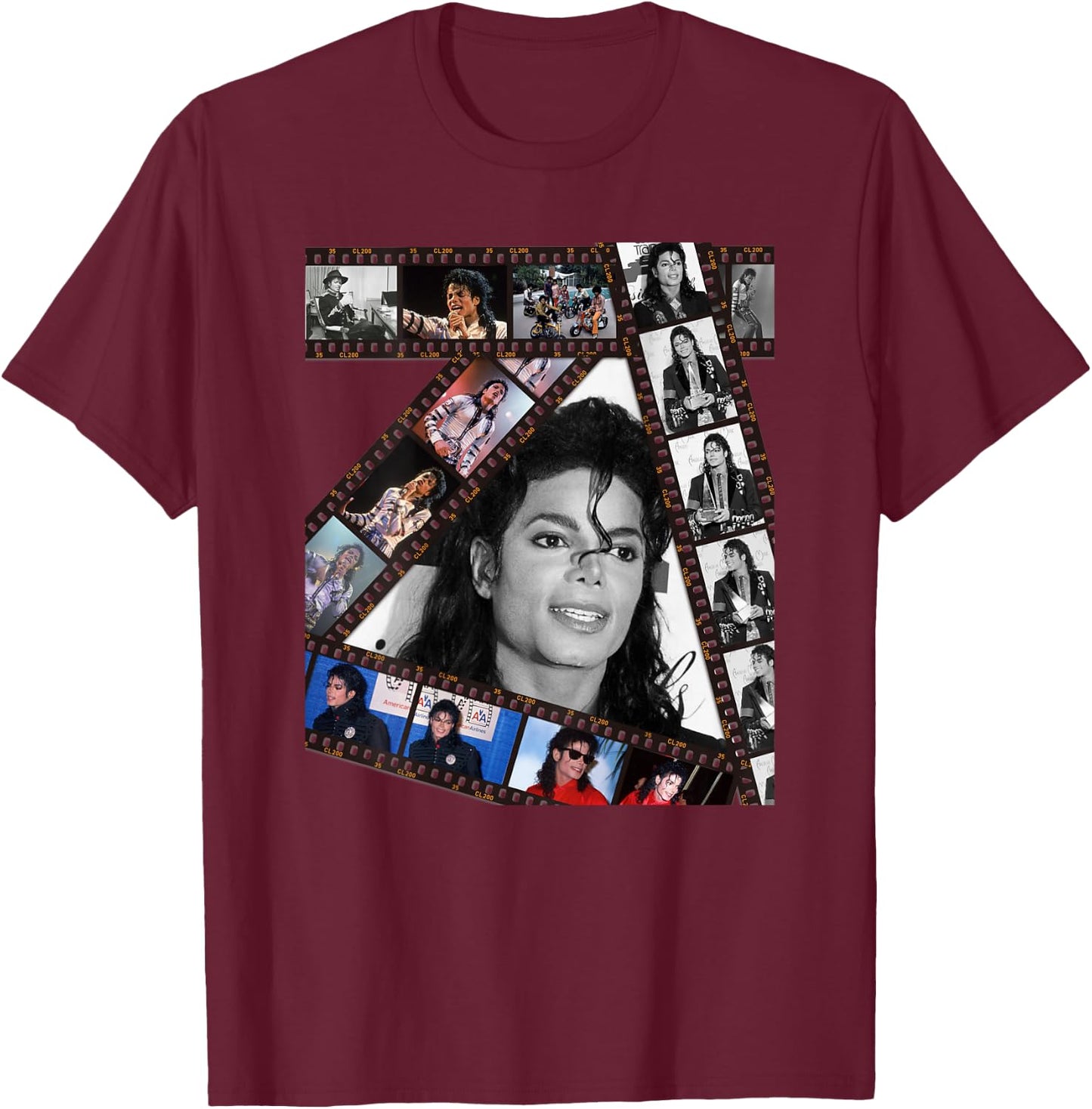 MJ-002_Back Print T-Shirt - T-Shirt | Maroon
