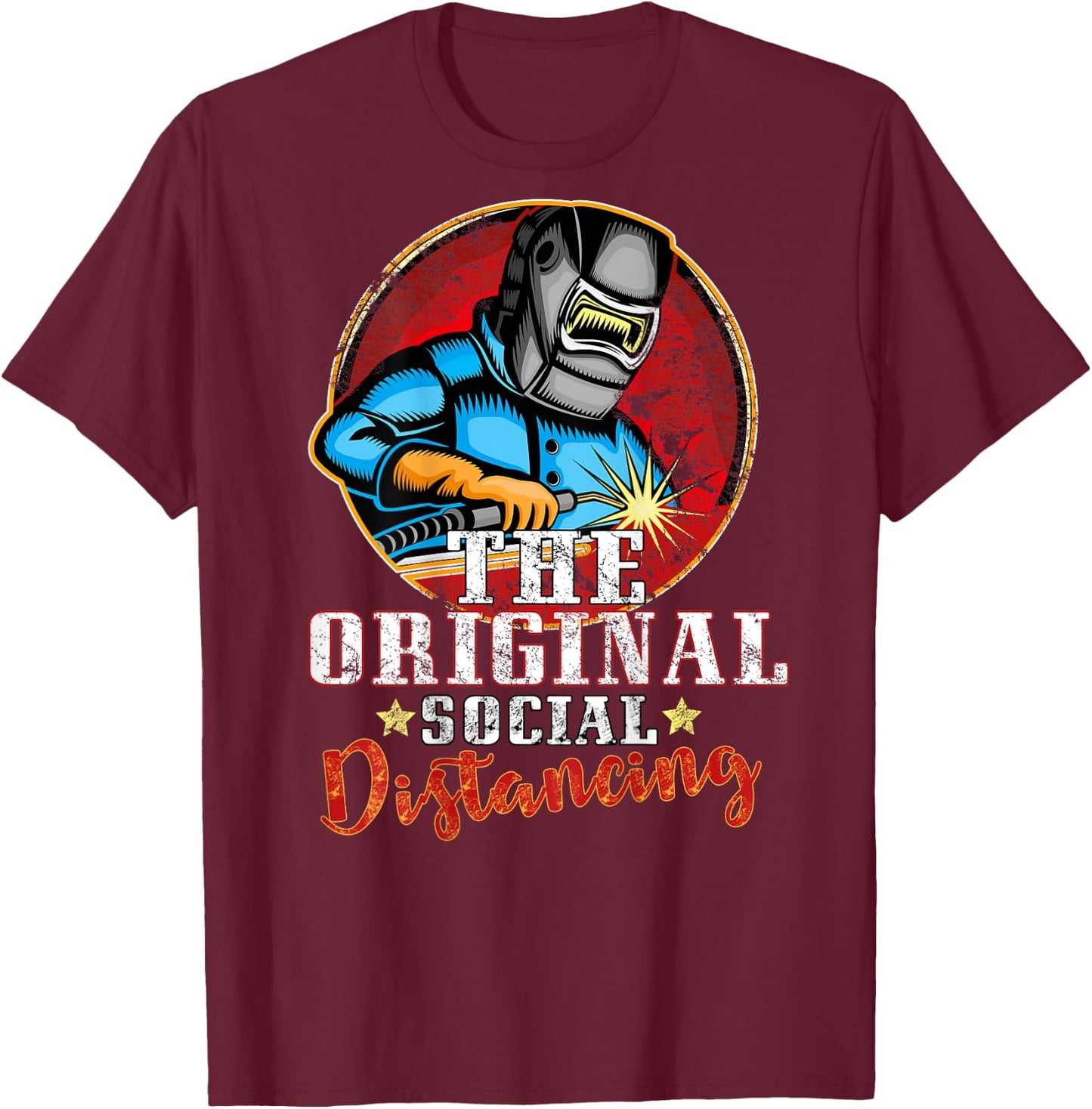 Welder Gift Funny Welding | Art On Back | Dad Man T-Shirt - T-Shirt | Maroon