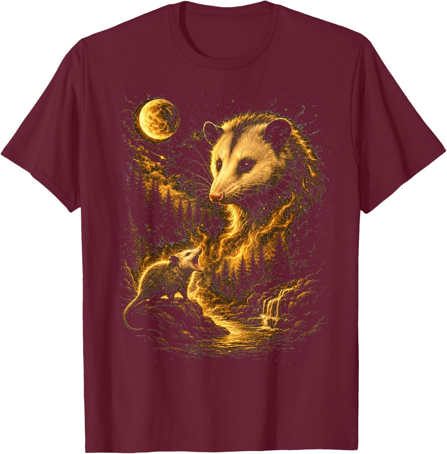 Opossum Boys Men Nature Animal Vintage Possum T-Shirt - T-Shirt | Maroon