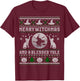 Merry Witchmas Cat Lover Ugly Christmas Sweaters Men Women Kids T-Shirt - T-Shirt | Maroon