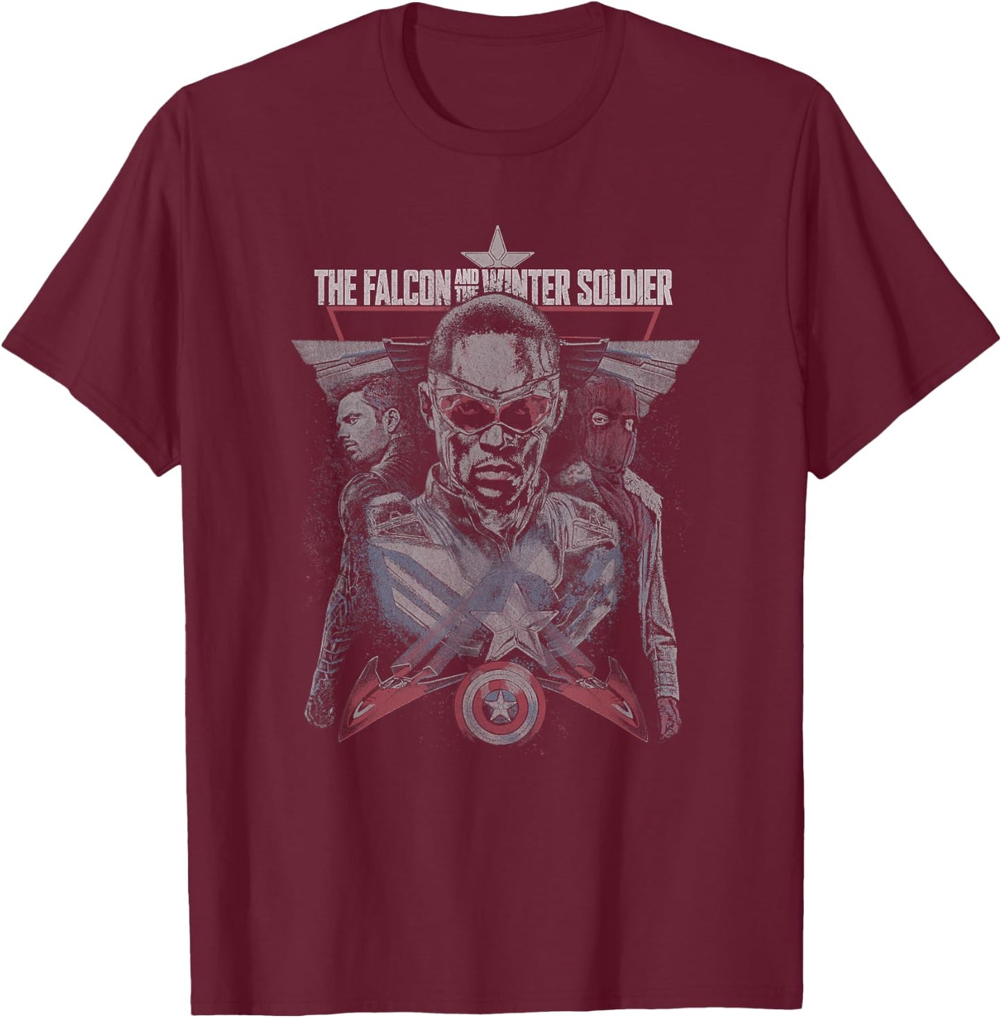 Marvel Falcon Winter Soldier Zemo Bucky Sam Legacy T-Shirt - T-Shirt | Maroon
