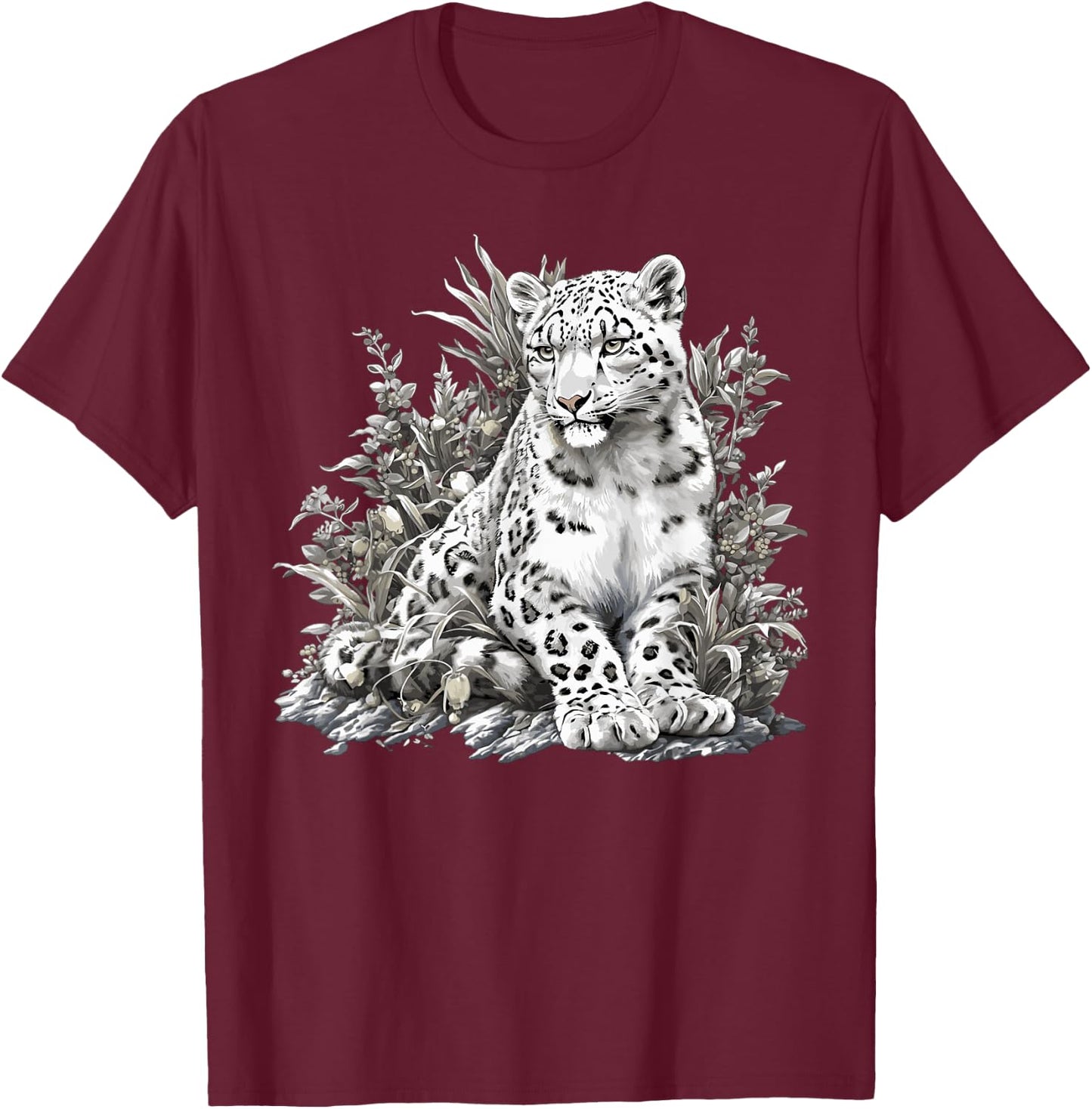 Snow Leopards Lovers Snow Leopard T-Shirt - T-Shirt | Maroon