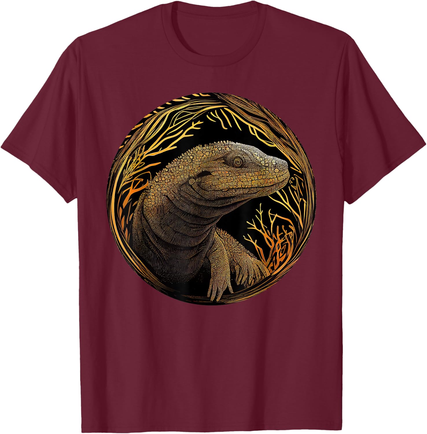 Comodo Dragon Animal Lover Wildlife Comodo Dragons T-Shirt - T-Shirt | Maroon