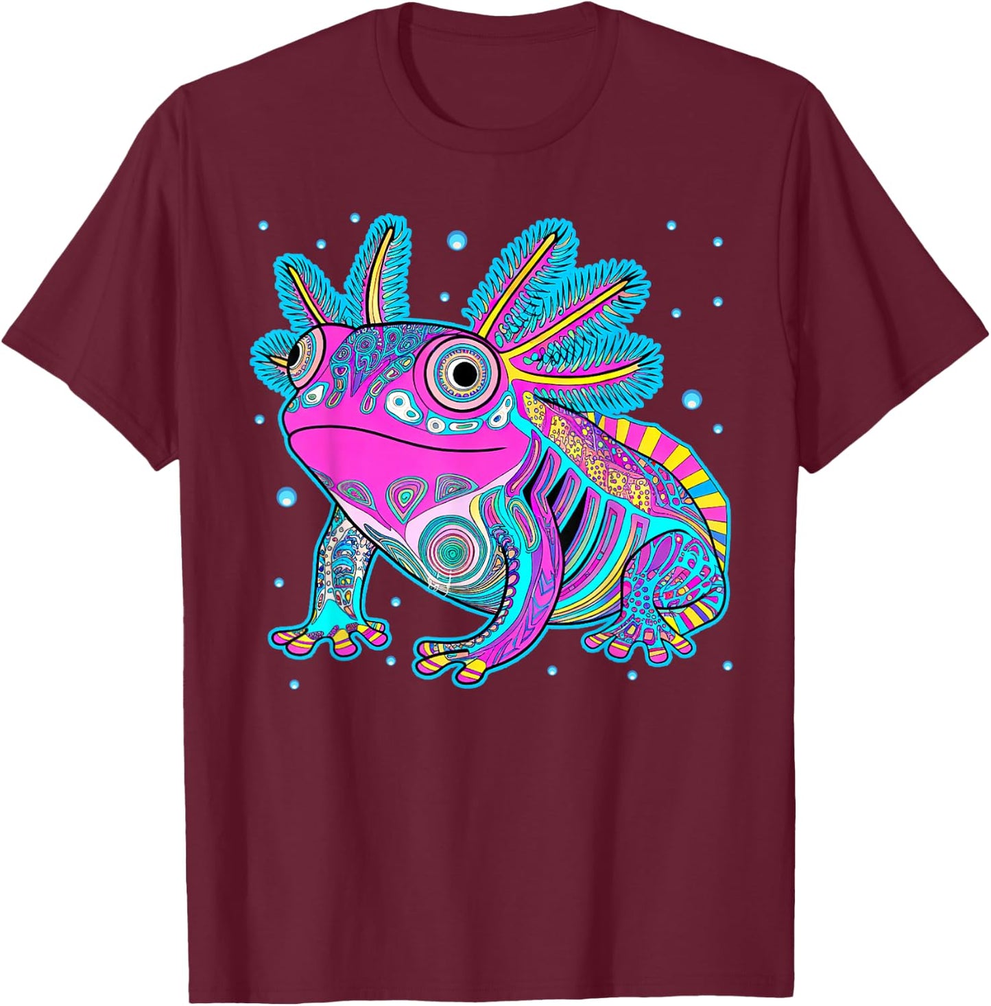 Axolotl Art Aztec Mexican Salamander Mexico Cinco De Mayo T-Shirt - T-Shirt | Maroon