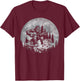 Rock Music Bigfoot Camping Full Moon Bigfoot Playing Guitar T-Shirt - T-Shirt | Maroon