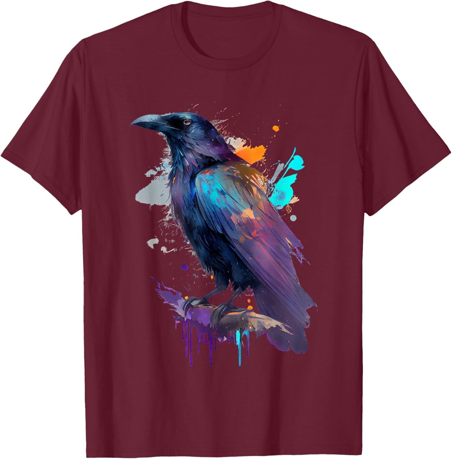 Raven colorful T-Shirt - T-Shirt | Maroon