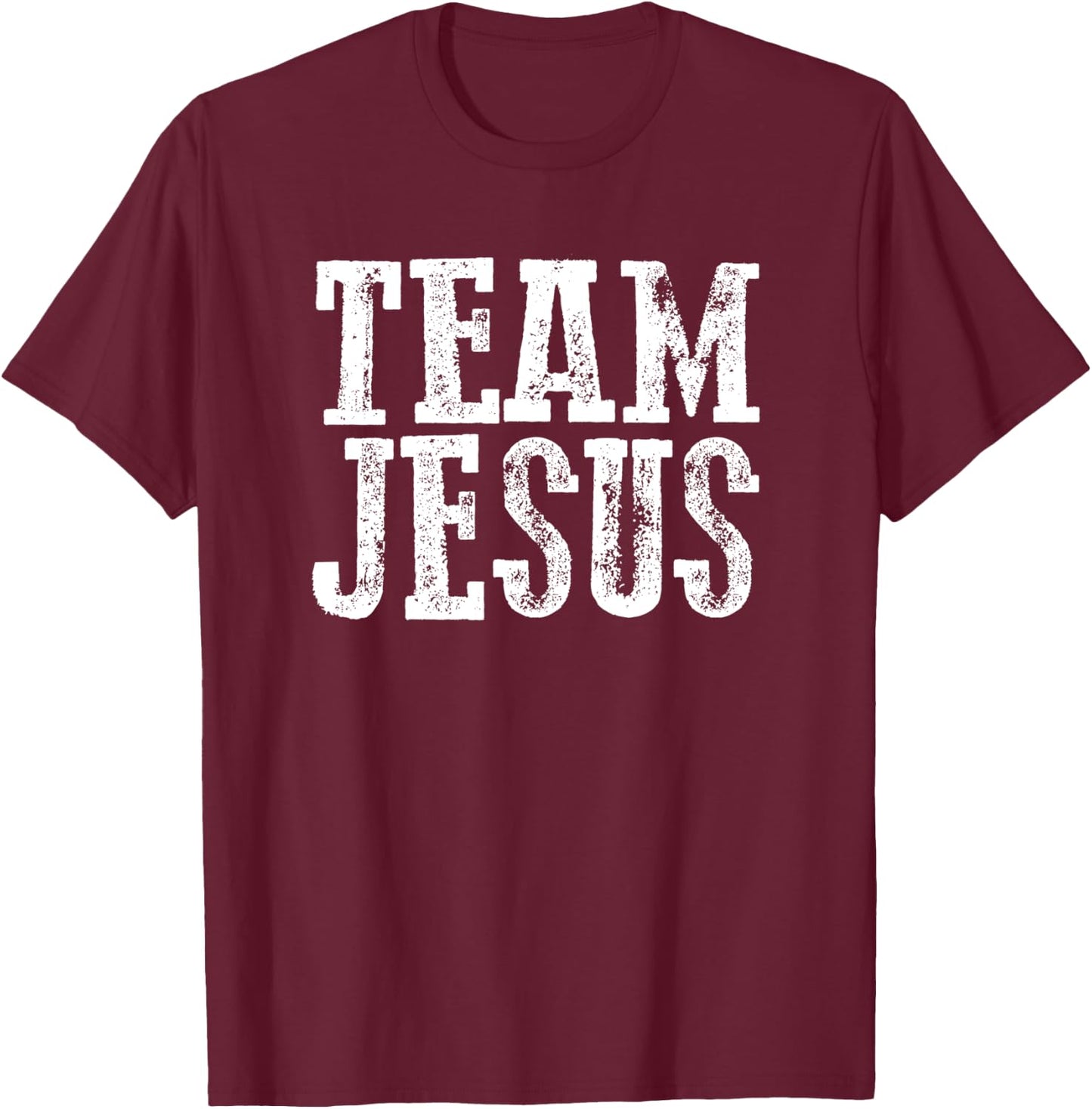 TEAM JESUS Faithful Devoted Inspiring Bold Uplifting T-Shirt - T-Shirt | Maroon
