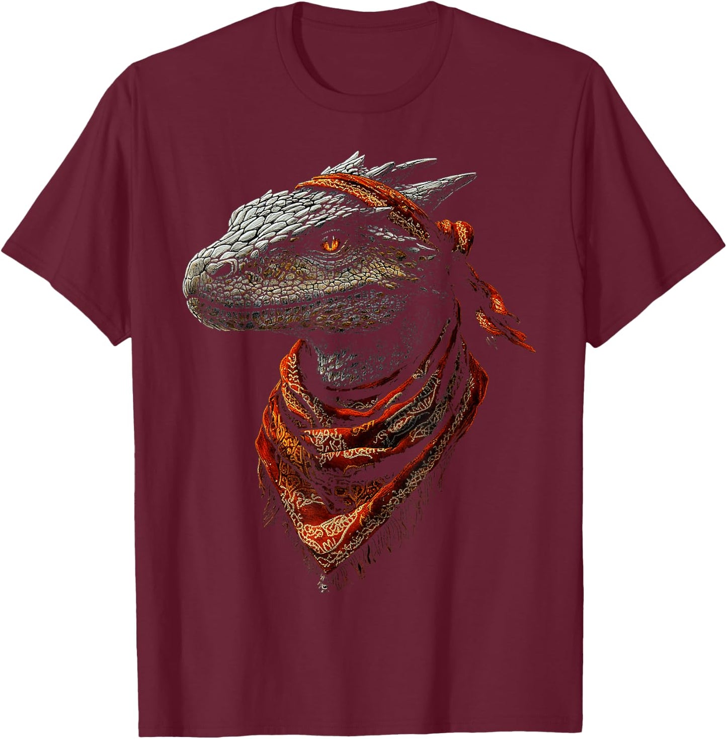 African Dragon Motif Mythical Illustration African Dragon T-Shirt - T-Shirt | Maroon