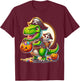 Halloween Funny T Rex Dinosaur Pirate Boys Trick Treat T-Shirt - T-Shirt | Maroon