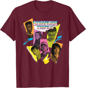 Stranger Things 4 Lucas Max Dustin Eleven Mike , black T-Shirt - T-Shirt | Maroon