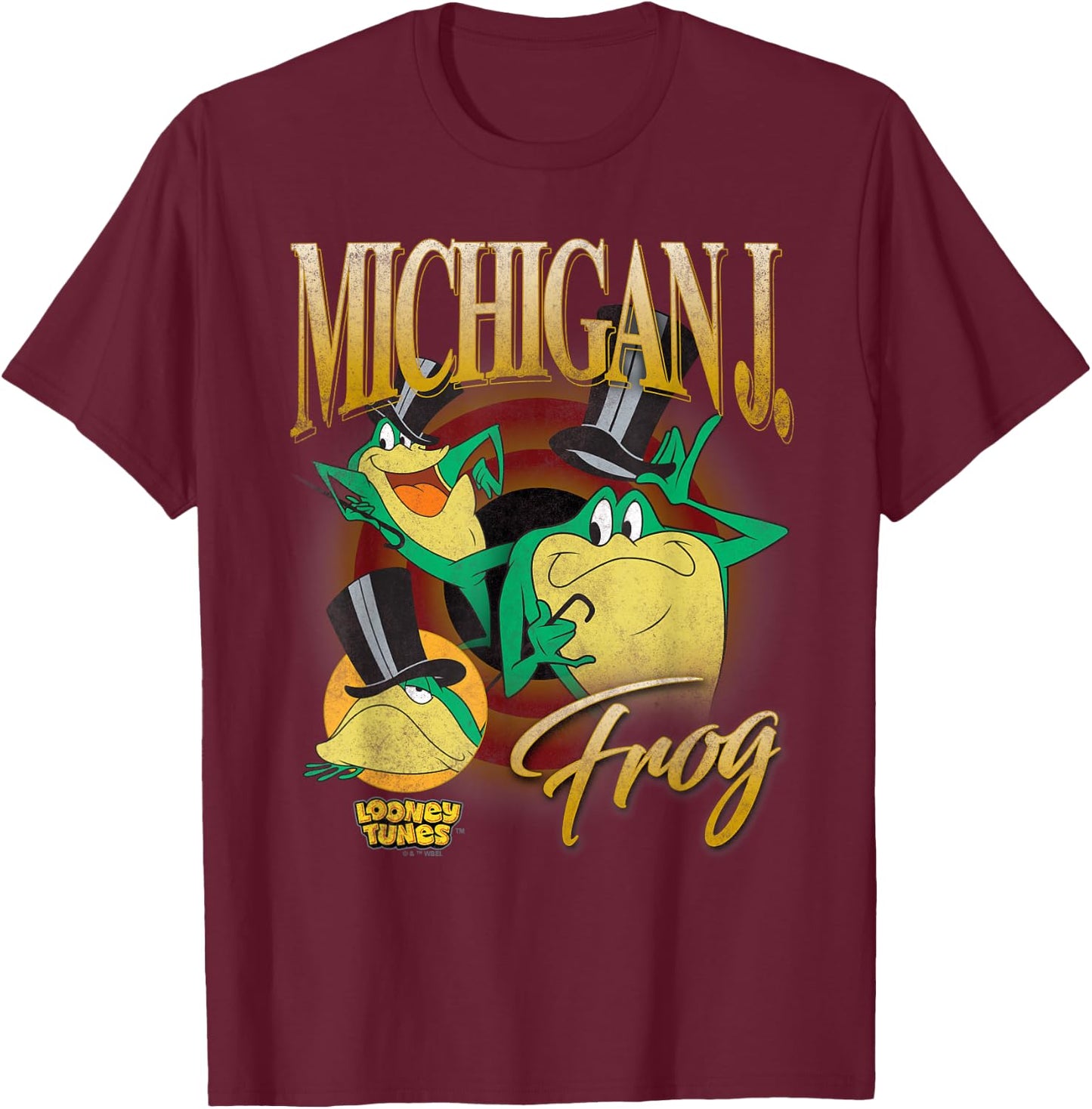 Looney Tunes Bootleg Michigan J Frog T-Shirt - T-Shirt | Maroon