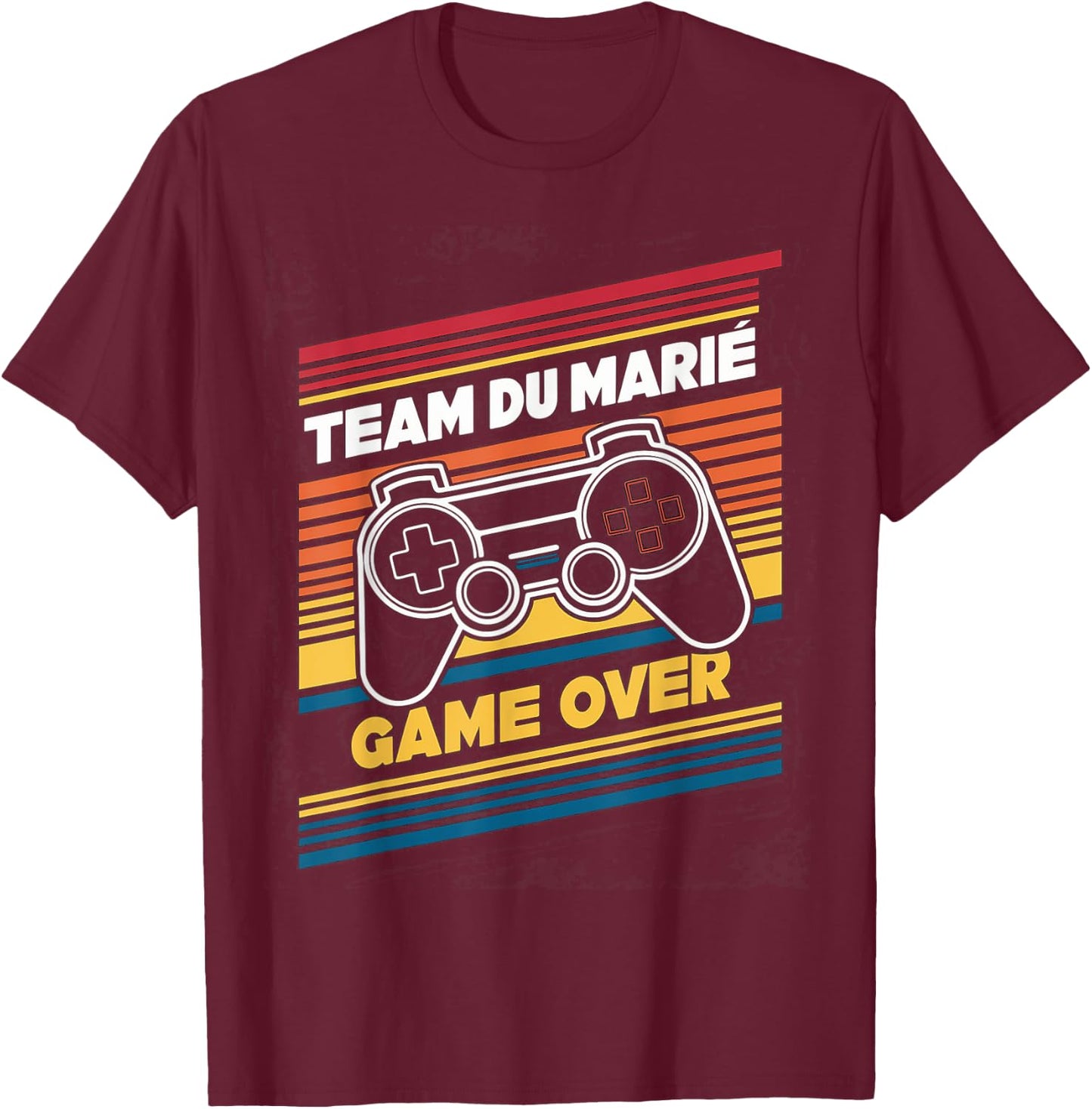 Team Of The Groom Game Over Husband Geek Humour , Black, S T-Shirt - T-Shirt | Maroon