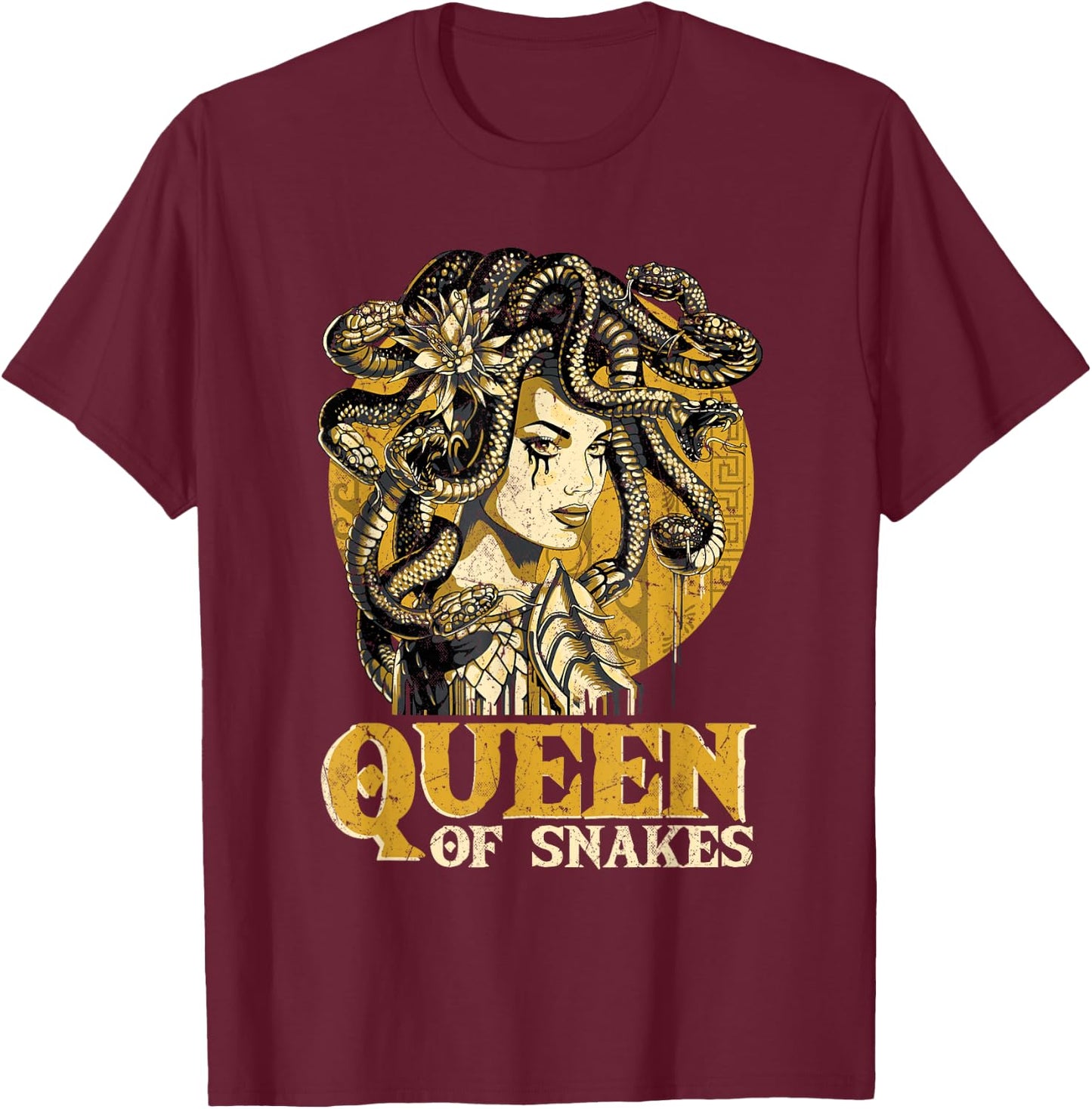 Medusa Queen Of Snakes Medusa Costume T-Shirt - T-Shirt | Maroon
