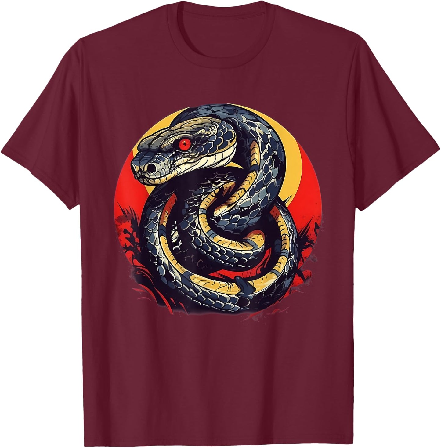 Retro Style King Snake Cobra T-Shirt - T-Shirt | Maroon