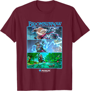 Magic: The Gathering Bloomburrow Panels , black T-Shirt - T-Shirt | Maroon