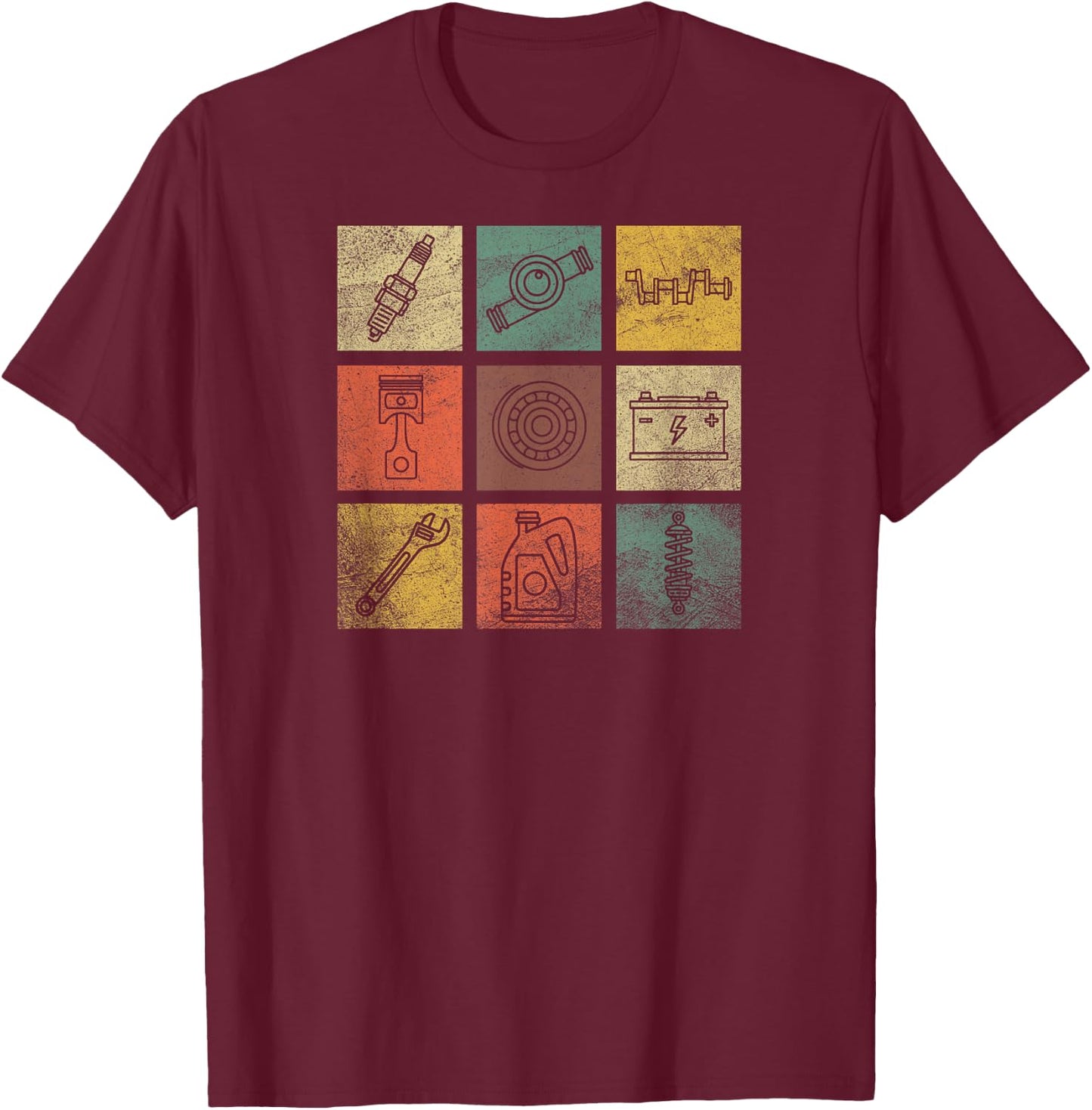 Motorsport Car Tuning Mechatronics Mechanic , Black T-Shirt - T-Shirt | Maroon