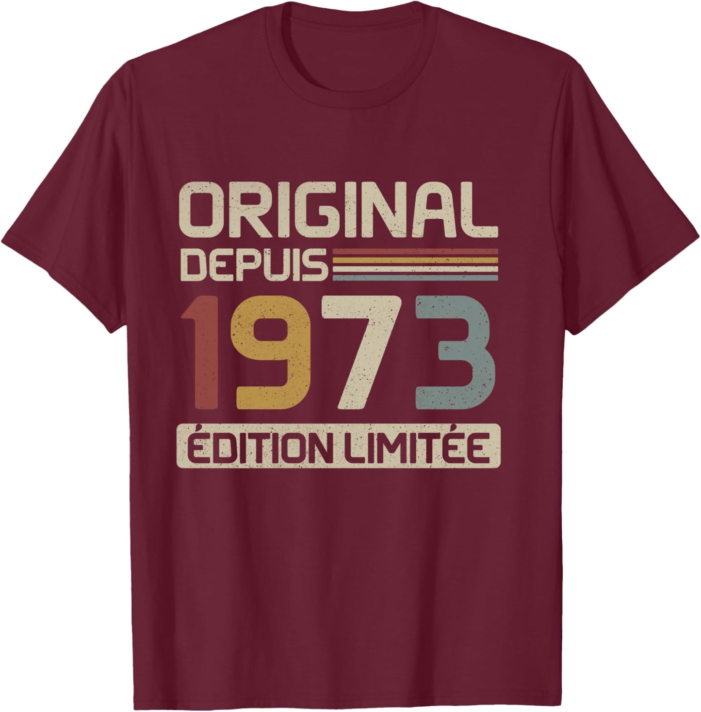 Original 1973 Birthday Gift 52 Years Old anniv 52 years , Black, S T-Shirt - T-Shirt | Maroon