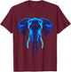 Elephant Blue Eyes Elephant Pattern , Black, S T-Shirt - T-Shirt | Maroon