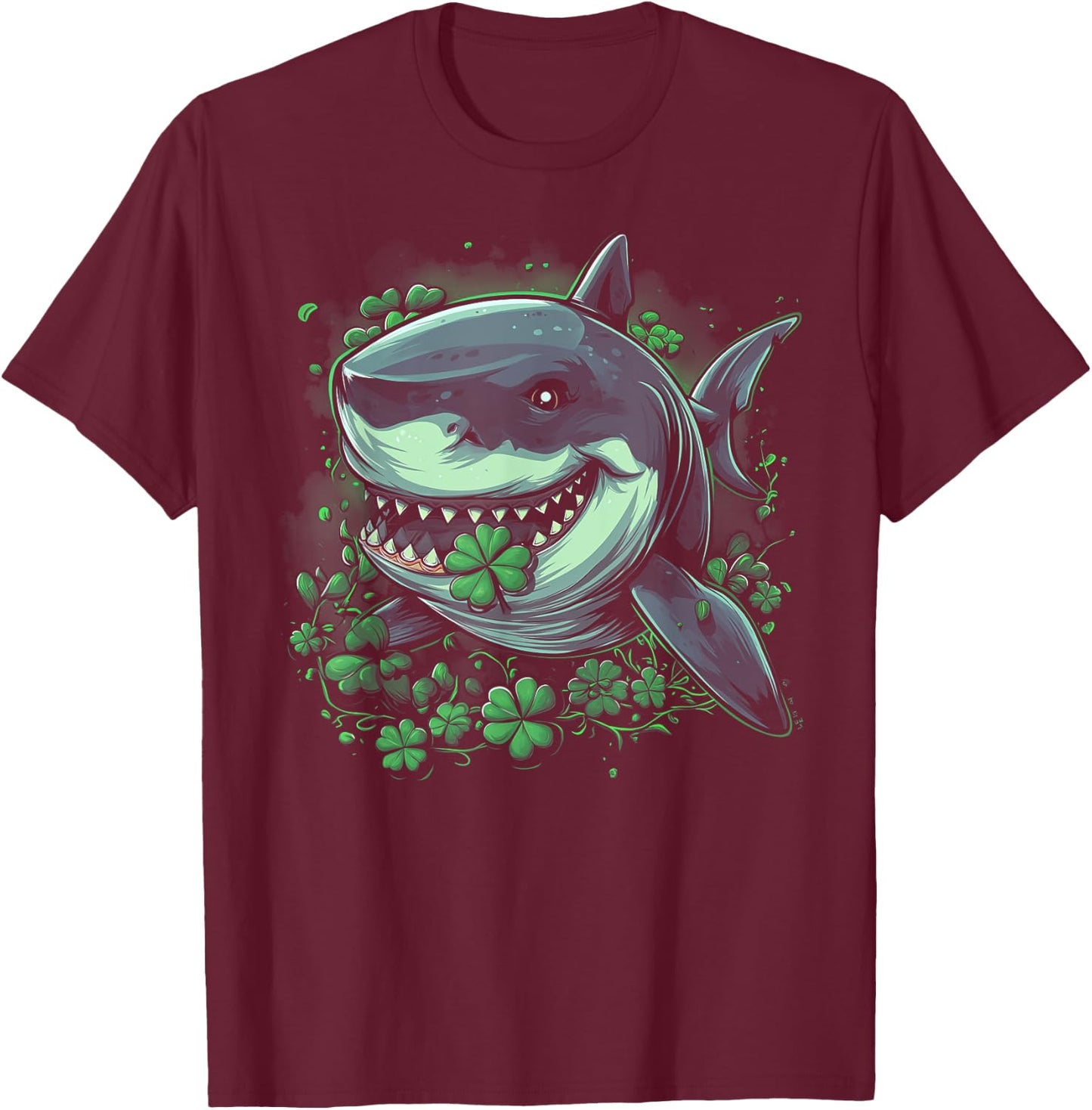 Shark - Funny Saint Paddys St. Patrick's Day Irish Ireland T-Shirt - T-Shirt | Maroon