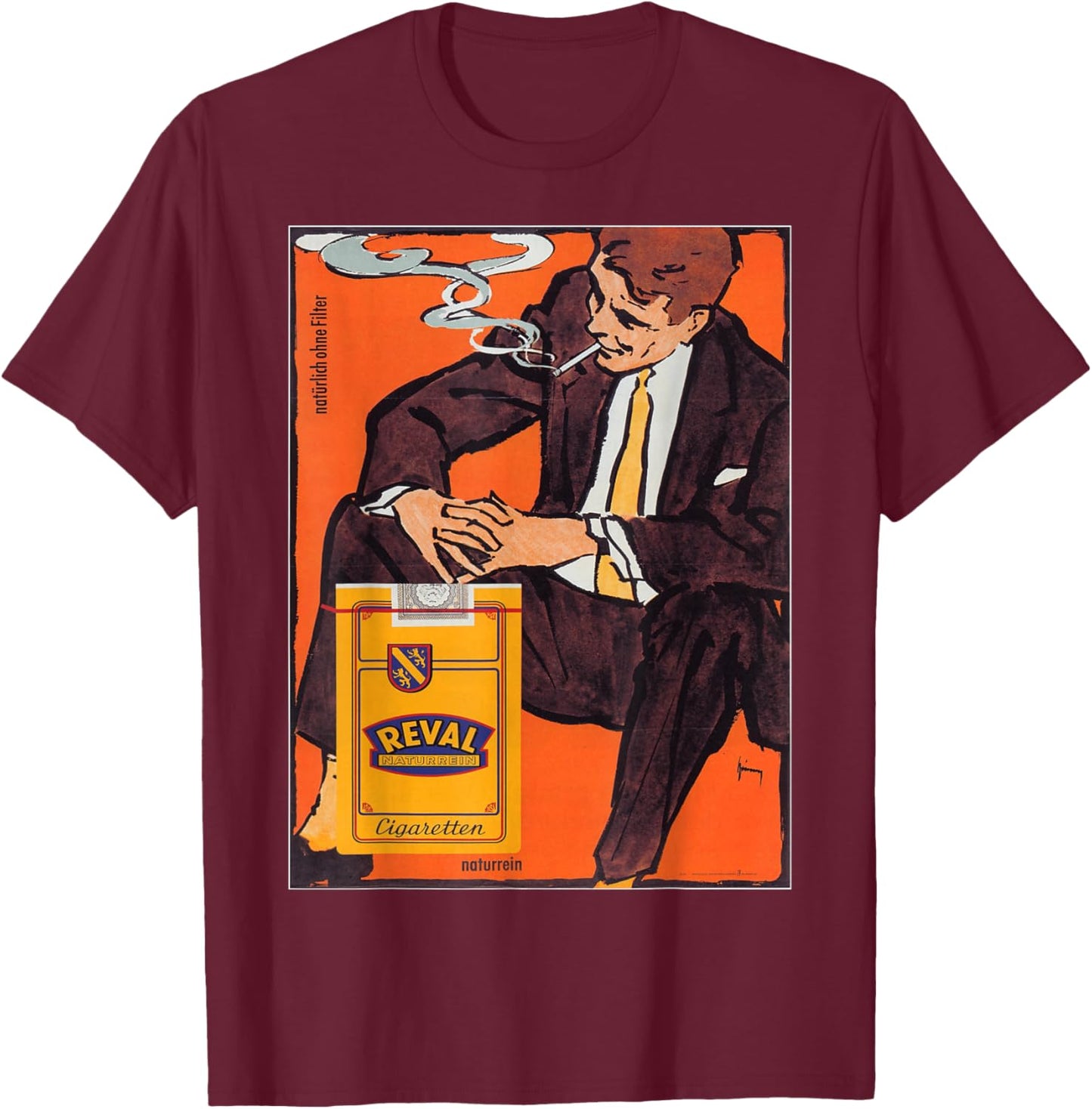 Vintage poster - Reval Cigarettes Retro T-Shirt - T-Shirt | Maroon