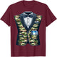 Tuxedo Camouflage with Beer T-Shirt - T-Shirt | Maroon