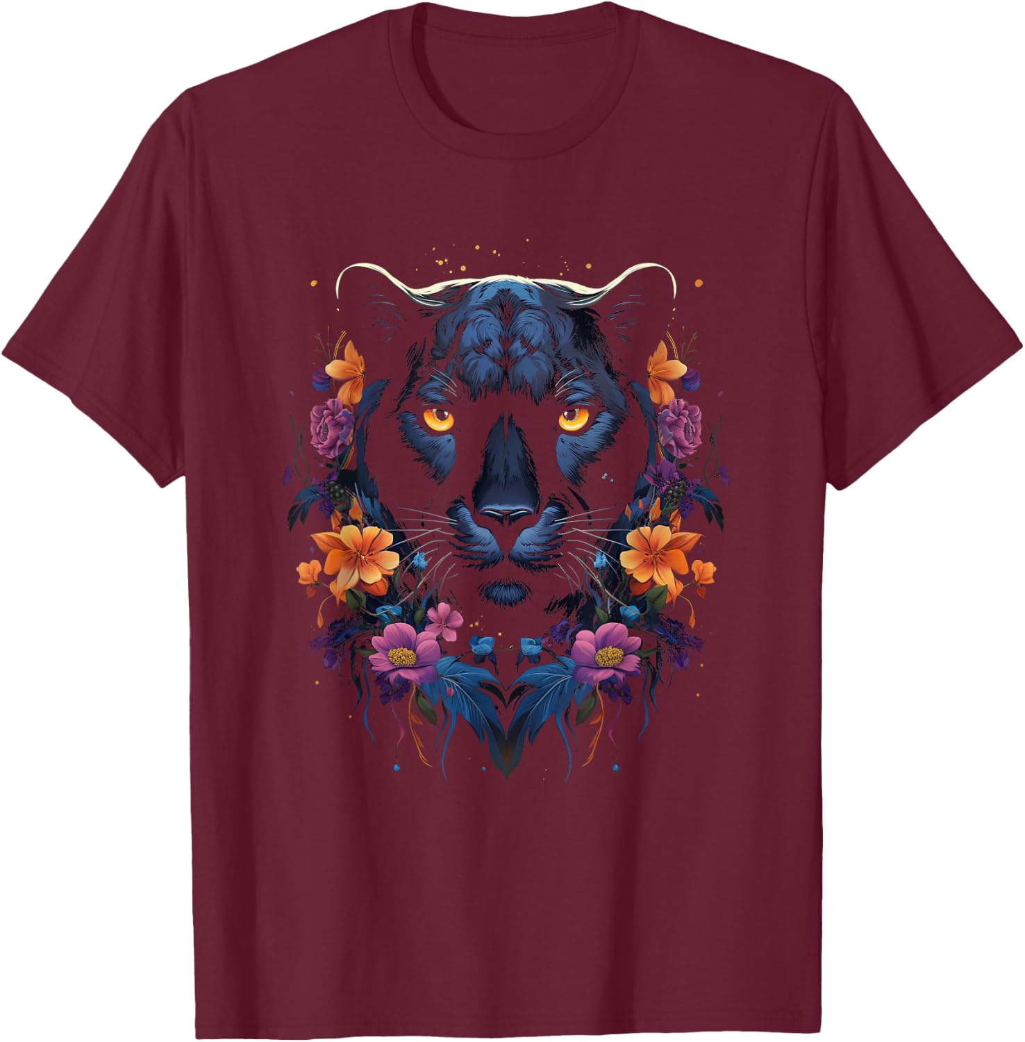 Panther with beautiful eyes black panthers T-Shirt - T-Shirt | Maroon