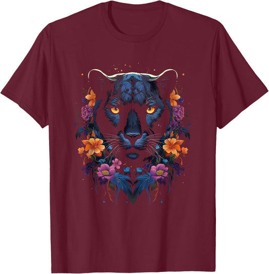 Panther with beautiful eyes black panthers T-Shirt - T-Shirt | Maroon