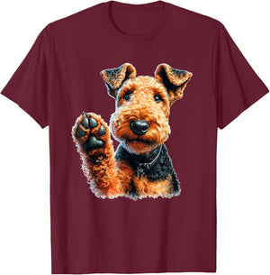 Charming Airedale Terrier Watercolor Art Dog Lover Women Girls Kids T-Shirt - T-Shirt | Maroon