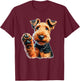 Charming Airedale Terrier Watercolor Art Dog Lover Women Girls Kids T-Shirt - T-Shirt | Maroon