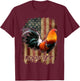 Rooster US Flag Cockfighting Enthusiast Soy Gallero Gamefowl T-Shirt - T-Shirt | Maroon
