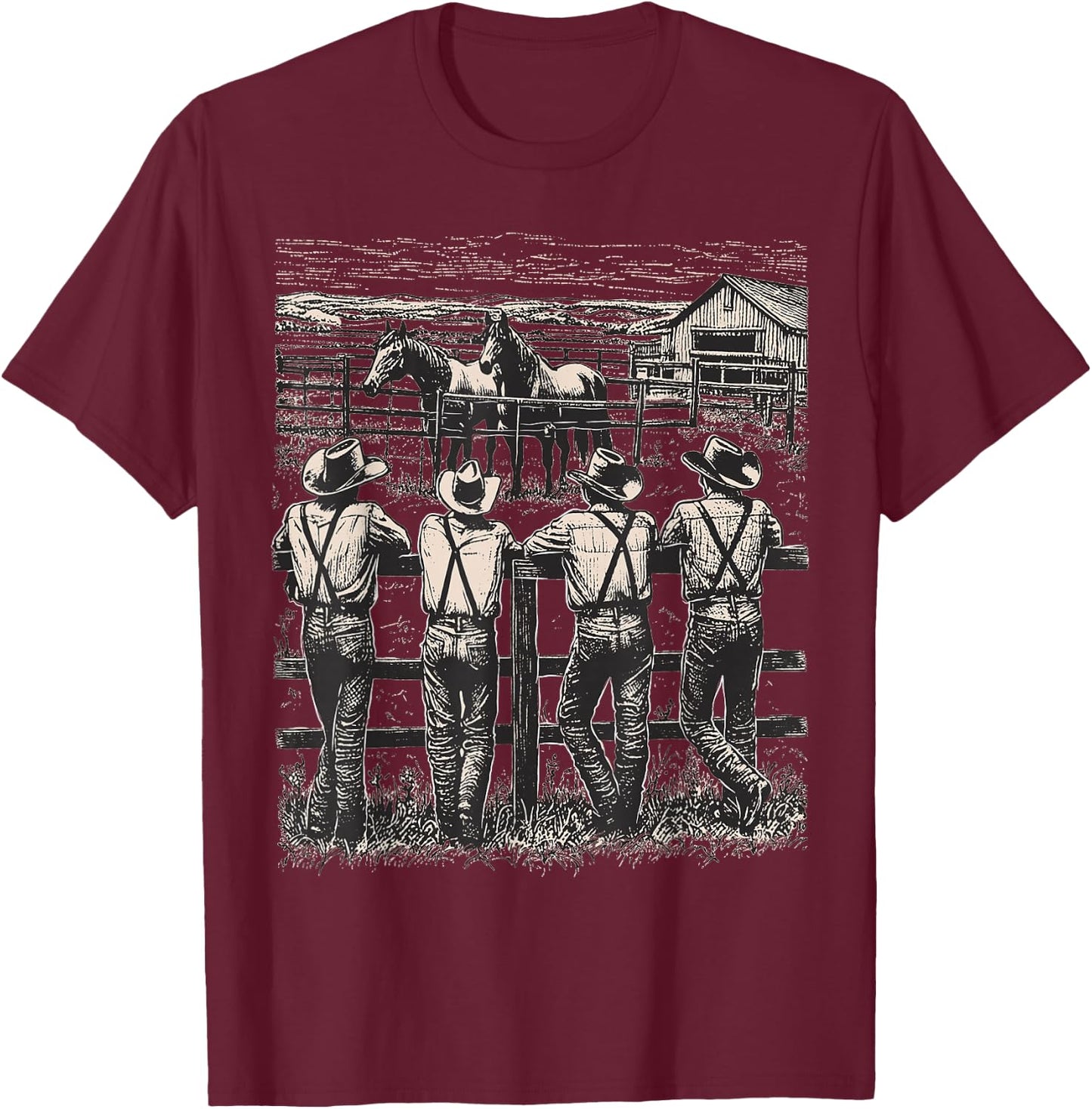 Western Cowboy Howdy Rodeo Team Southern Vintage Herren & Damen T-Shirt - T-Shirt | Maroon