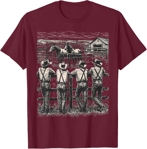 Western Cowboy Howdy Rodeo Team Southern Vintage Herren & Damen T-Shirt - T-Shirt | Maroon