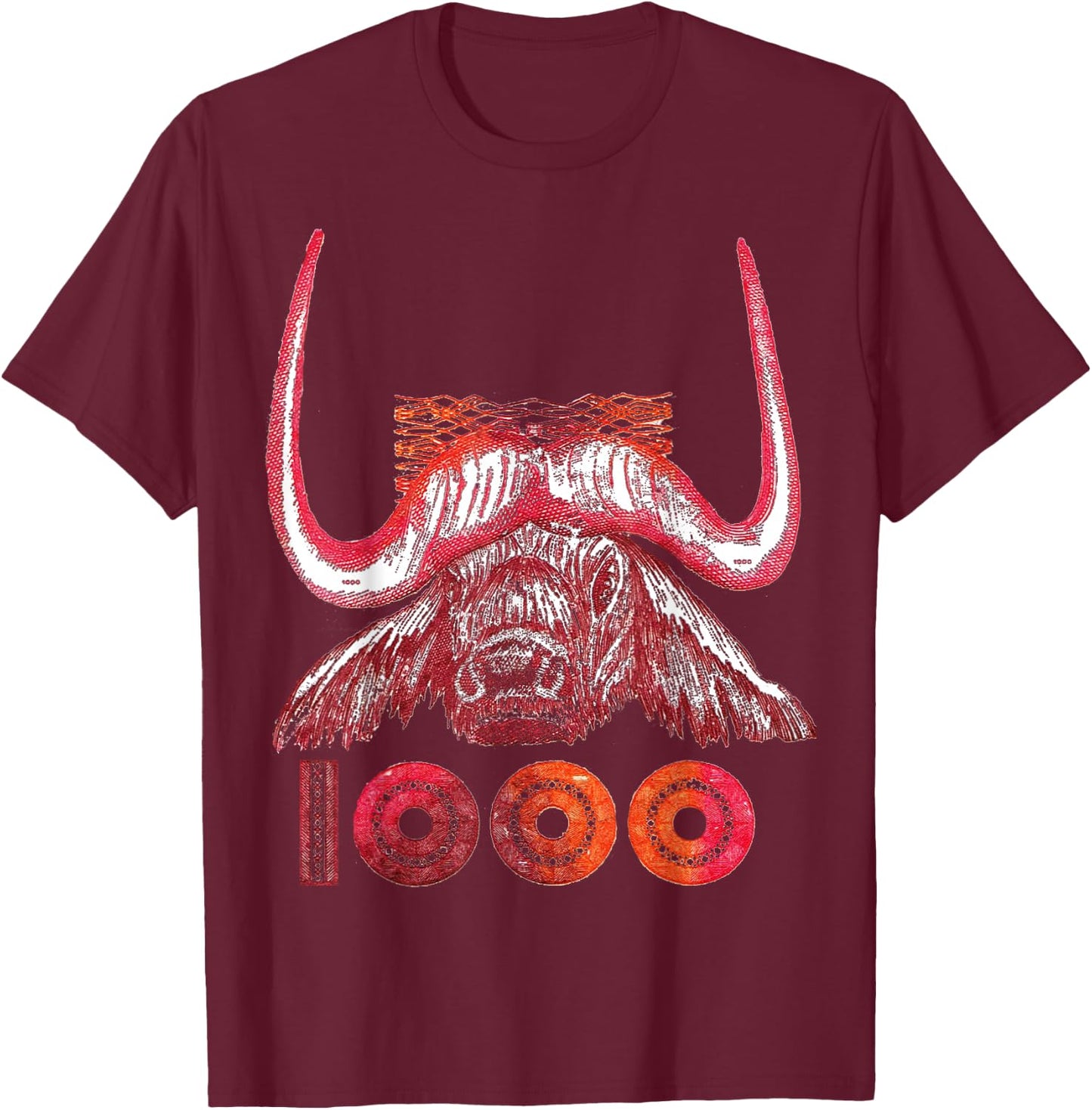 ALGERIA, BULL, DINAR, ALGERIA , Black, S T-Shirt - T-Shirt | Maroon