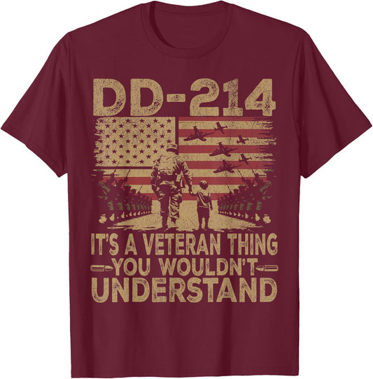 DD-214 It's A Veteran Thing You Wouldn't Understand Memorial T-Shirt - T-Shirt | Maroon