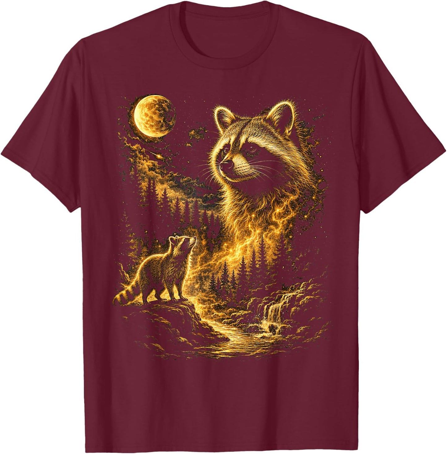 Cute Raccoon Boys Men Vintage Trash Panda Animal T-Shirt - T-Shirt | Maroon