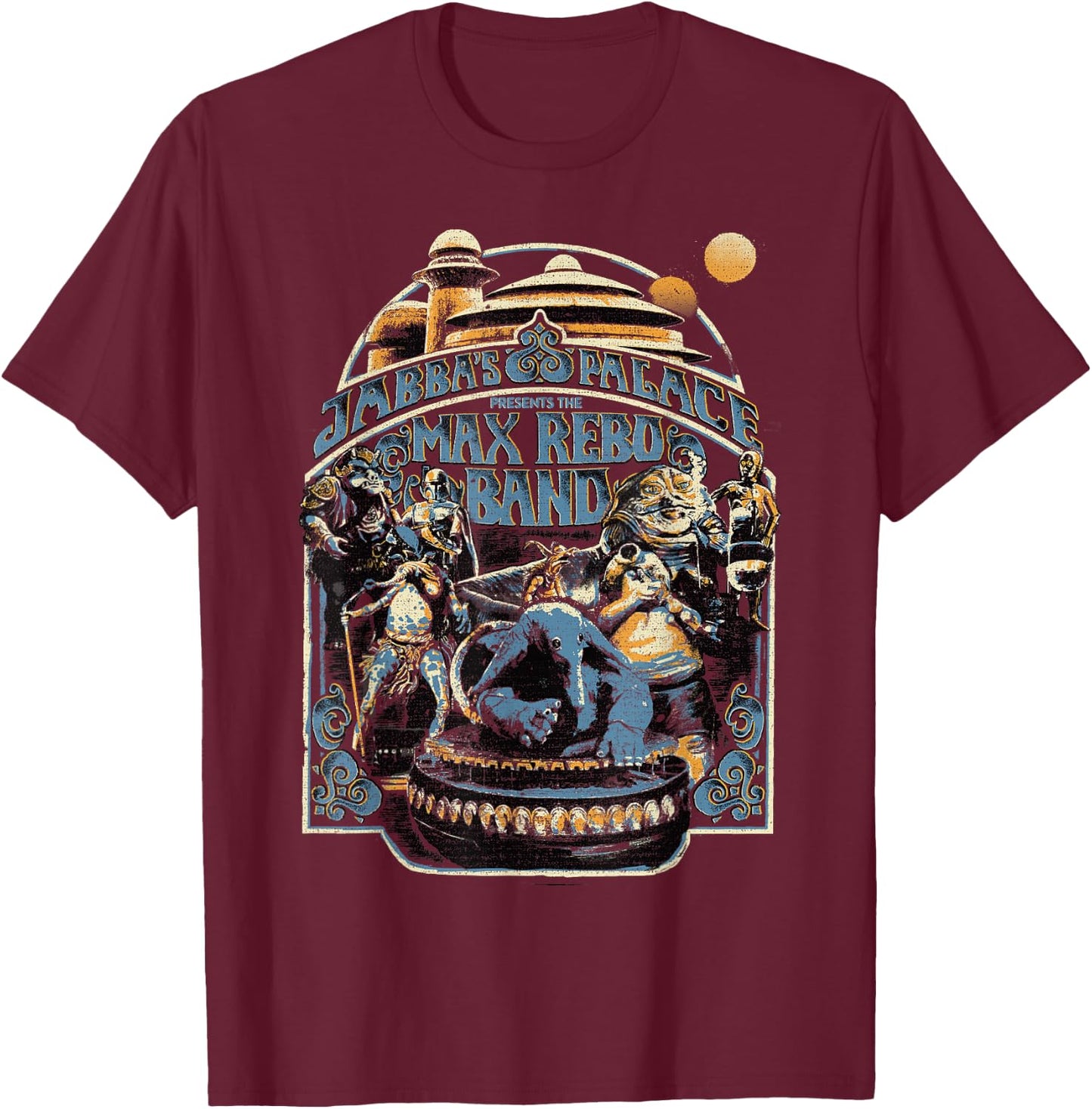Star Wars Vintage Jabba's Palace Poster T-Shirt - T-Shirt | Maroon
