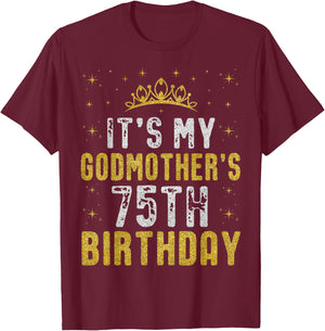 Happy It's My Godmother's 75th Birthday 1950 75 Years Old T-Shirt - T-Shirt | Maroon