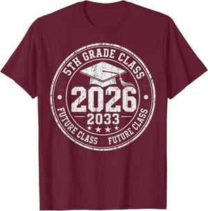 5th Grade Class of 2026 Future Class of 2033 Graduation T-Shirt - T-Shirt | Maroon