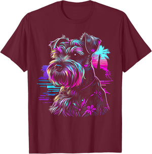 Miniature Schnauzer dog art Miniature Schnauzer T-Shirt - T-Shirt | Maroon