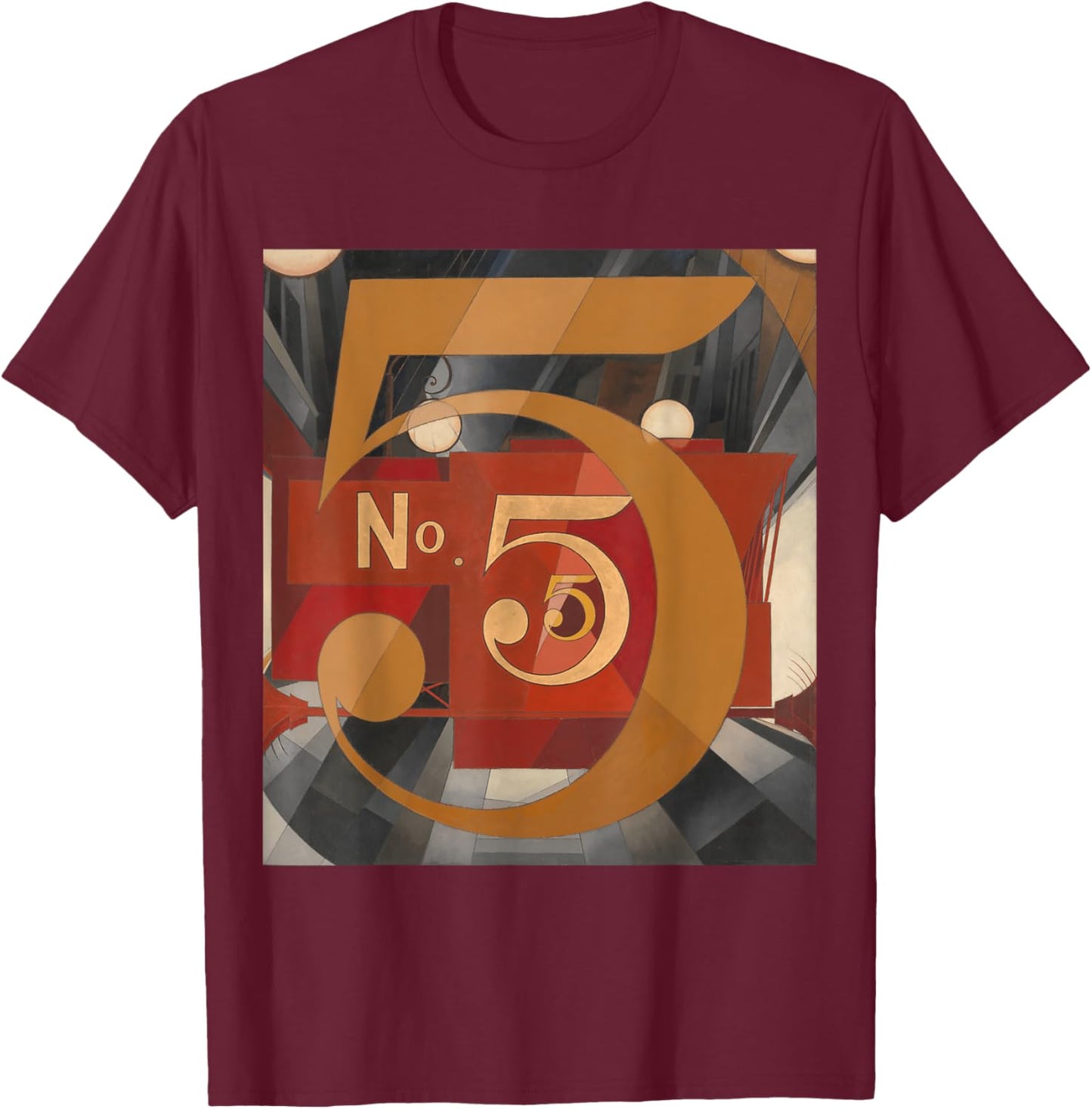 I Saw The Figure 5 in Gold Vintage Fine Art T-Shirt - T-Shirt | Maroon