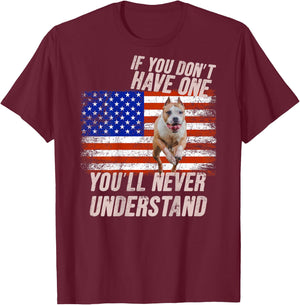 Funny Pitbull USA Shirt Pitbull Lover Gift Retro Pit T-Shirt - T-Shirt | Maroon