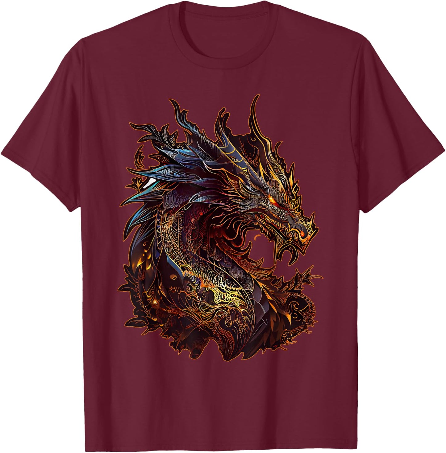 Dragon Chinese Zodiac Sign Animal Horoscope Witchcraft , black T-Shirt - T-Shirt | Maroon